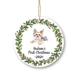 Puppy's First Christmas Ornament Yorkie