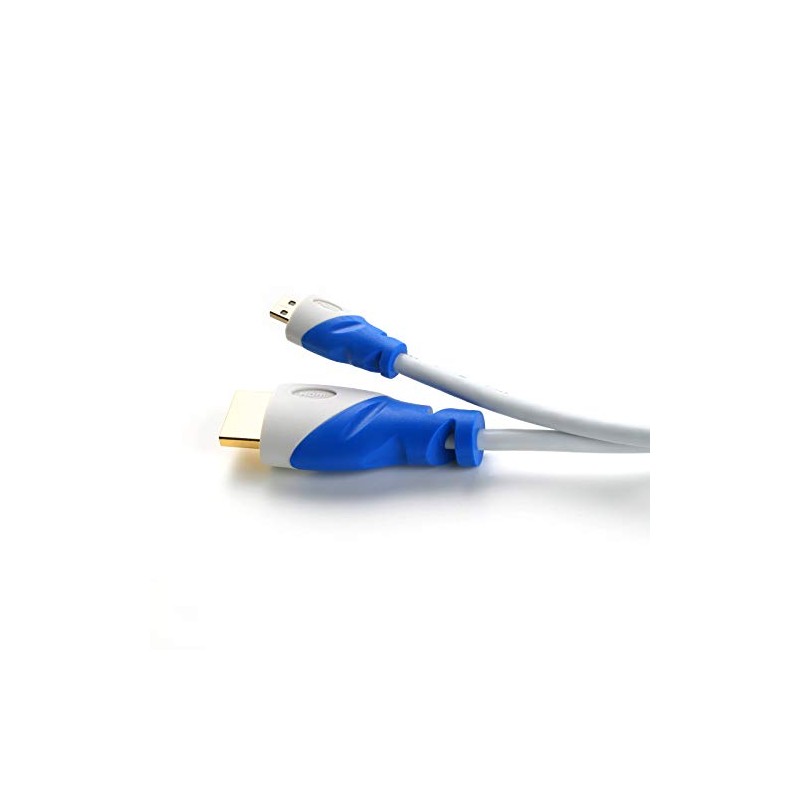 microHDMI Cable | 2 m | White/Blue | HDMI 2.0