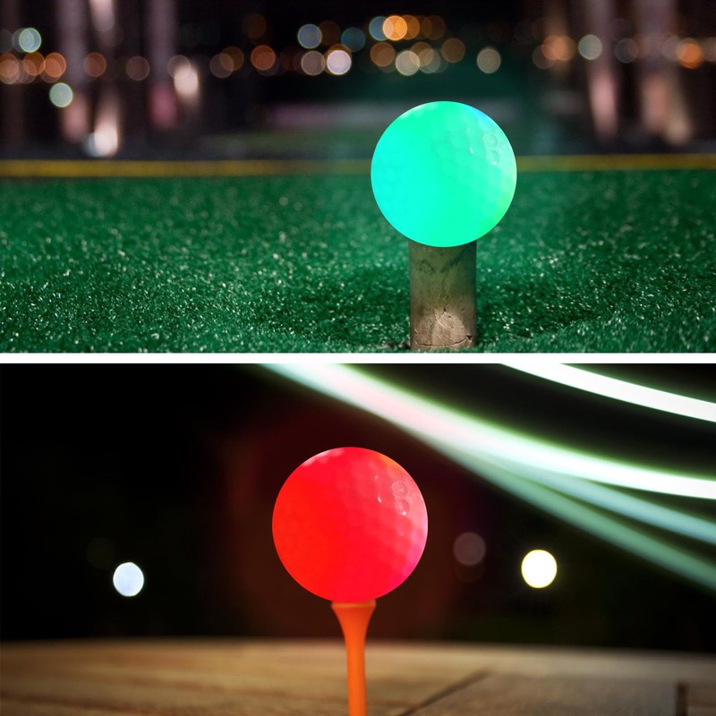 BORDEAG Luminous Golf Balls, Pack of 6 LED Golf Balls,
