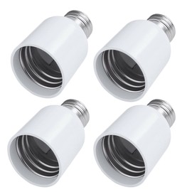 4 Pack Medium Base E26 to E39 Mogul Socket Adapter Standard E26 Screw to E39 Lamp Bulb Light Socket Convertor White (4 Pack)