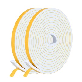 SIGANDG Foam Seal Tape, Draft Excluder for Windows, 2 Rolls 10mm(W) x 6mm(T) Total 10M Long, for Door Window Against Cold Draught/Anti-Collision/Soundproof/Waterproof/Dustproof