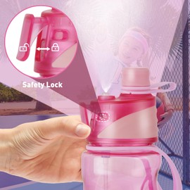 CUPYUOOU 22OZ Misting Water Bottle, 2-in-1 Mist and Sip Water Bottles, Mist Water Bottle for Drinking, Great for Hiking/Running/Outdoor Activity, BPA-Free & Leakproof, Pink