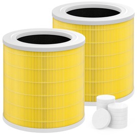 XBWW 2 Packs A2001 Replacement Pet Filter Compatible with A2001, H13 True HEPA 3-in-1 High Efficiency Filtration, Part # AF-2001, Yellow