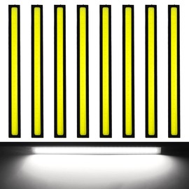 YFFSFDC LED Delight, Set of 8, COB, High Brightness, 12 V, Daylight, Car, White, Auto Driving Daytime Running Lamp, Fog Light, Thin 0.1 inch (3 mm), For Cars, Panel Light, Bar Light, Illumination,