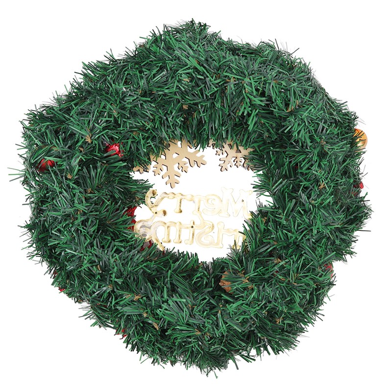 Christmas Wreath Snow Pine Cone Xmas Ball Wreath for Indoor