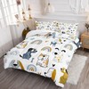 Smell Sunshine Cartoon Dog Comforter Set Rainbow Bones Printed Bedding
