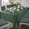 HommxJF Scroll Damask Jacquard Rectangle Green Tablecloth 60" 120"，Wipeable Table