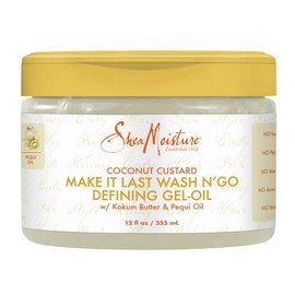 Shea Moisture Coconut Custard Make It Last Wash N Go Defining Gel Oil For Unisex 2.2 oz Gel