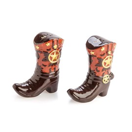 MDI Australia TJ-SP_CB Cowboy Boots Salt & Pepper Set, Brown