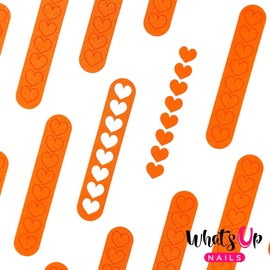 Whats Up Nails - Heart Stack Stencils Stickers Vinyls for Valentine's Day Nail Art Design (1 Sheet, 24 Stencils)