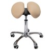 Rolling Saddle Stool w. Split Seat (Beige)