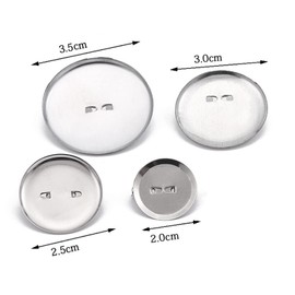 100Pcs Metal Brooch Clasps Pin Back Round Safety Pin Disk Base Crafts Making Accessories for Name Tags ID Badges Brooches (3cm)
