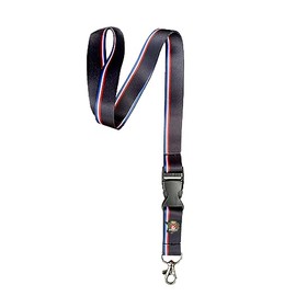 Lanyard for Badge Holder Key Chain Necklace with Clip Printed Stripes (Black Paris)