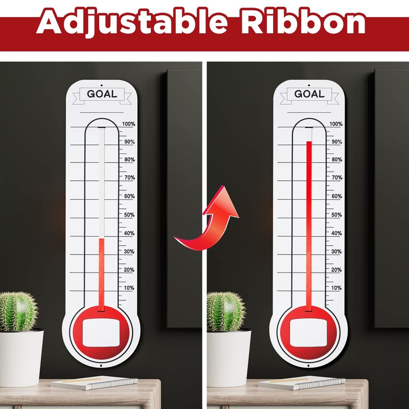 5 Pcs Goal Chart Fundraising Thermometer Goal Setter Board Goal