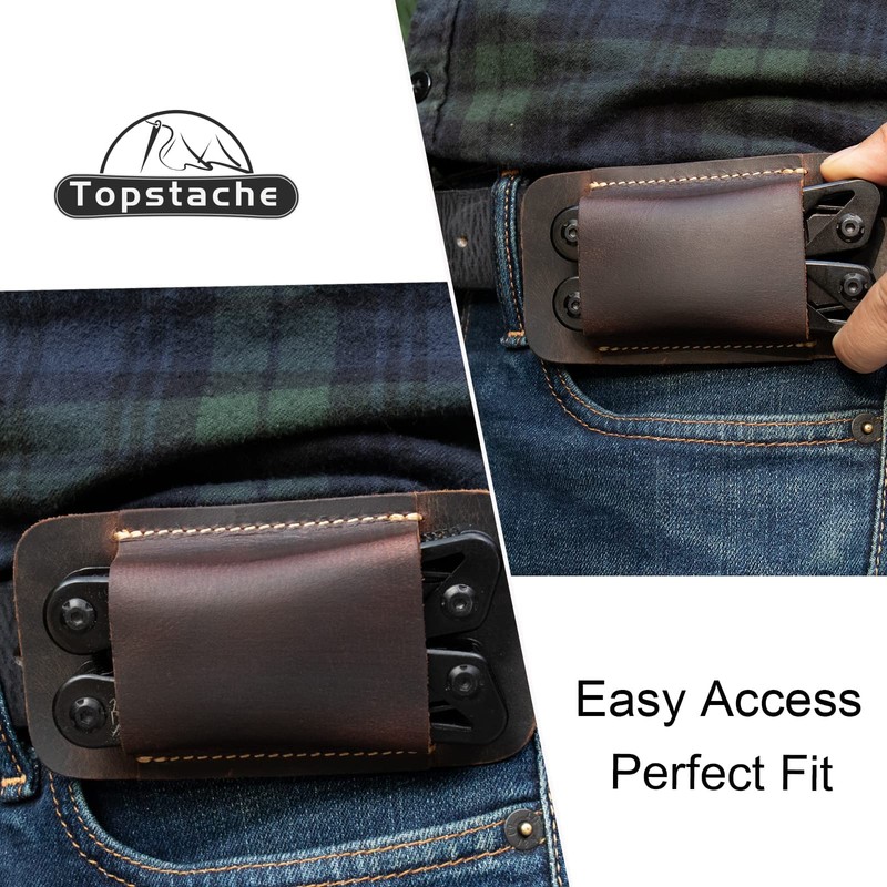 Topstache Knife Sheath, Handmade Knife Holster, Horizontal Carry Leather Sheath
