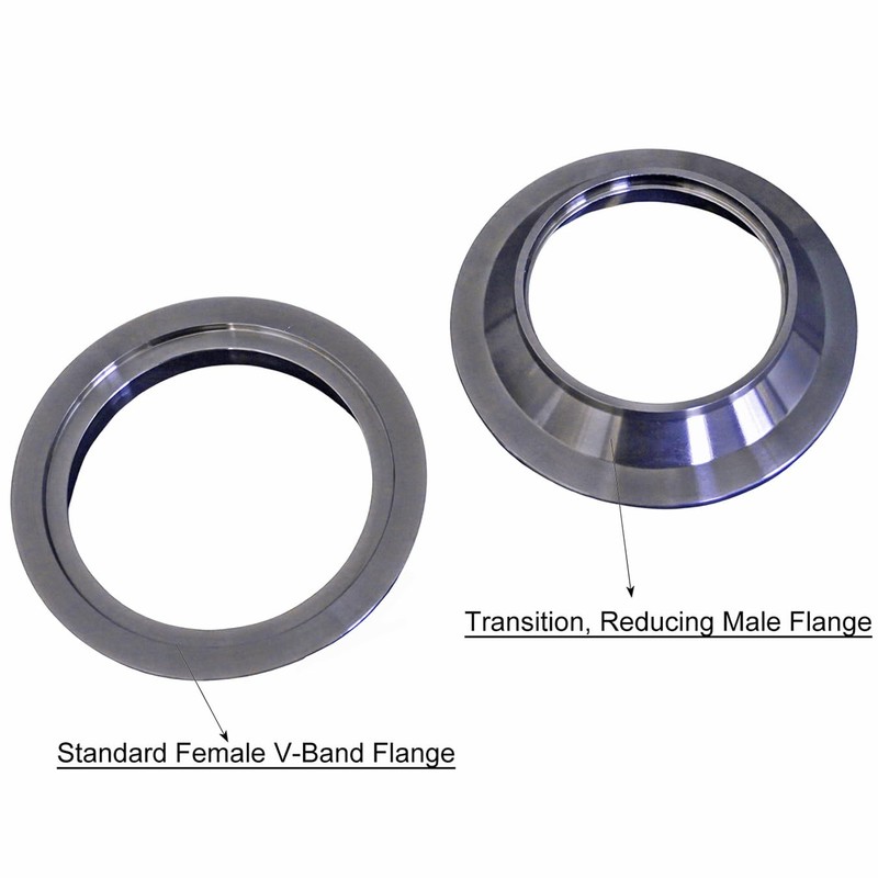 Exhaust Header Collector Reducer Adapter Assembly with V-Band in Stainless