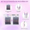560pcs Kit Extensiones De Pestañas Negras - Efecto Natural