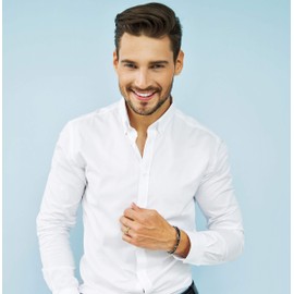 ALEXTINA Men's 8MM Stainless Steel Bible Verse Christian Cross Lord's Prayer Ring Gold Size 12