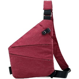Vevogem 2023 New Personal Flex Bag - Fashion Anti-thief Slim Sling Bag, Side Crossbody Backpack for Outdoor (Dark Red, Right)