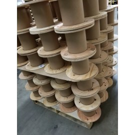 Unbranded 11.75in W x 8in. H (w/ a 6in Drum) Wooden Cable Spool Wood Wire Reel
