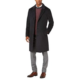 LONDON FOG Men's L19195 Signature Wool Blend Top Coat - Charcoal - 44R