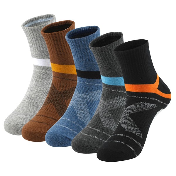 GoGou Mens Trainer Socks 5 Pairs Cushioned Running Socks Comfortable