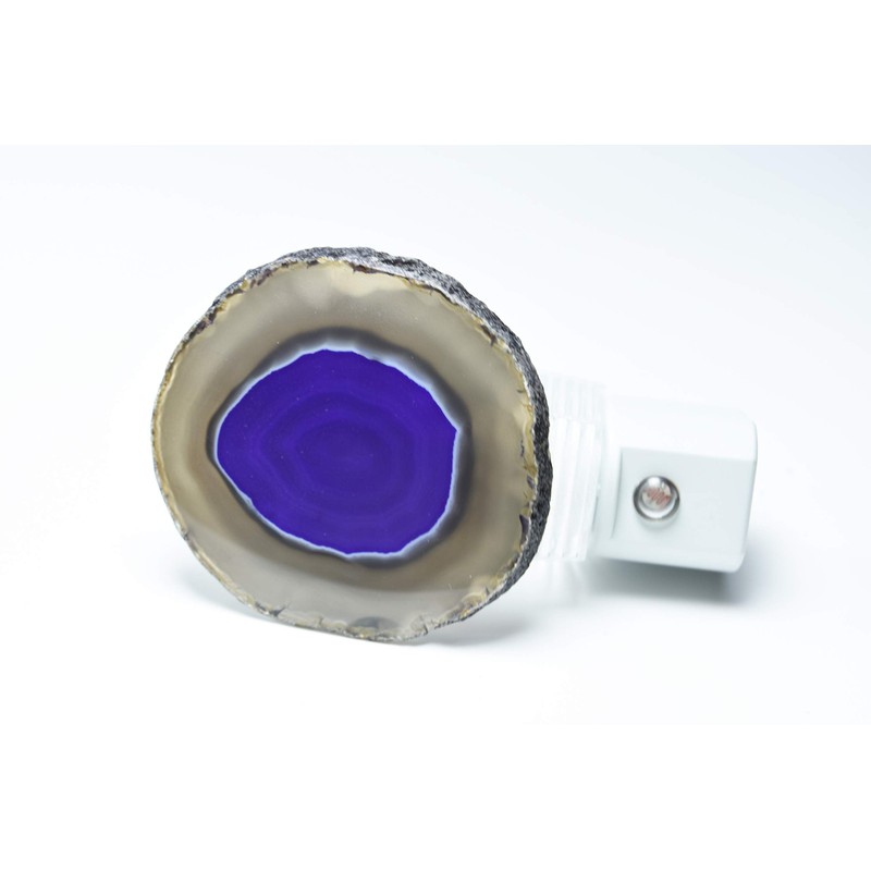 Purple Agate Slice LED Night Light with Auto Sensor -