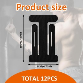 XFSRG Pack of 12 Kinesiotapes Elbow Pre-Cut Waterproof Elastic Stabilisation Kinesiology Bandage for Sports Durable Support (Black)