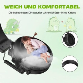 Wosilsor Children's Ear Protection, Noise Protection Headphones, Adjustable Earmuffs, Child, Fantasy Capsule Ear Protectors for School, Drums, Autists, Concerts, Boys, Girls, black