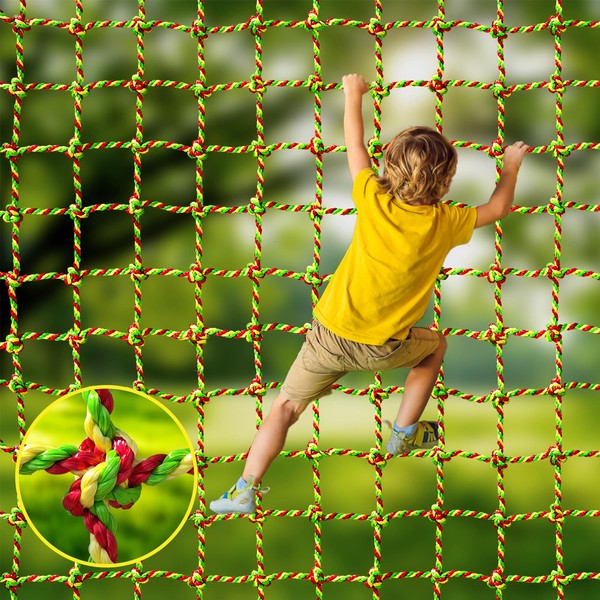 LAKNUAL Climbing Net, 6.6ft X 9.9ft Polyester Climbing Cargo Net
