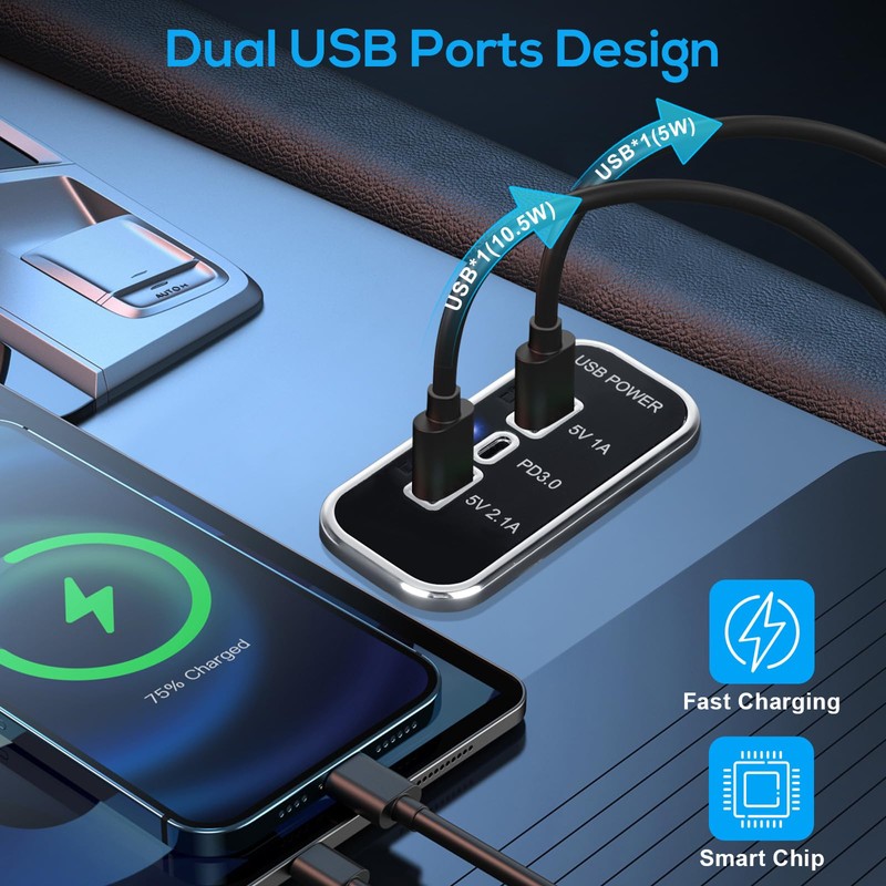 Linkstyle USB Charger Outlet, Quick Charge PD3.0 Type C &