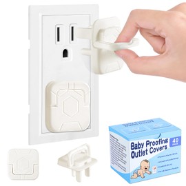 Outlet Covers Baby Proofing, 40 Pack Child Proof Plug Socket Covers Electric Plug Protectors Safety Caps to Prevent Power Shock, for US 3-Prong, Classic