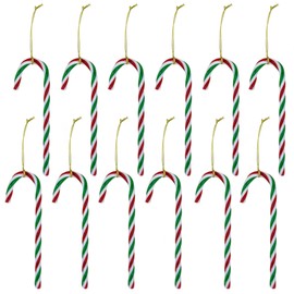 MIJOMA Set of 12 Acrylic Candy Canes - Christmas Decoration, Shatterproof Christmas Tree Decorations, Weather Resistant and Lightweight (Red/White/Green)