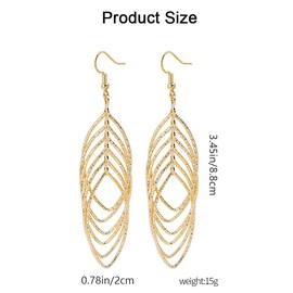 Gold Dangle Earrings for Women Silver Bohemian Earrings Long Statement Layered Boho Drop Earrings