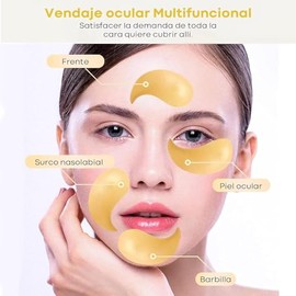 Parches para Ojos：60 Parches para Ojos Acido Hialuronico 24k-Colageno Contorno de Ojo | Eliminar Bolsas y Ojeras | Patas Gallo e Hinchazón|Bolsas y Ar