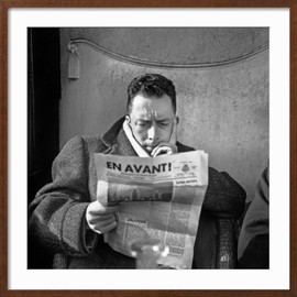 ART.COM Wall Photo Albert Camus on Brown Frame, 29" x 29"
