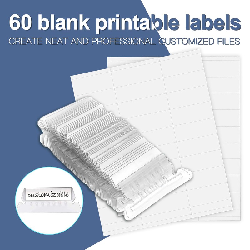 HERKKA Hanging File Folders, 60 Pack Reinforced Letter Size Hanging