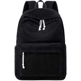 BLUBOON Backpack for Women School Backpack Travel Hiking (Corduroy Black)