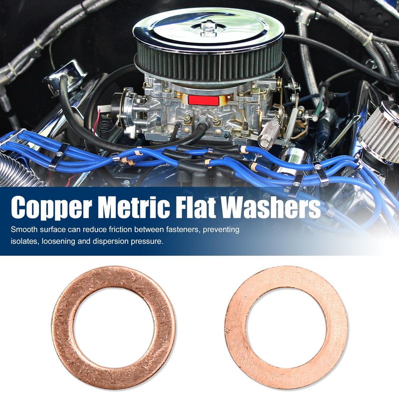 sourcing map Pack of 20 Flat Washers Copper Washers Sealing