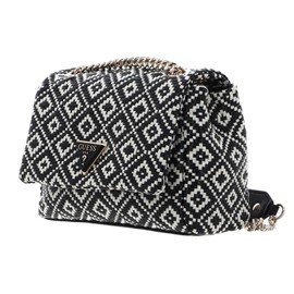 GUESS Damen Rianee Convertible Flap, wandelbare Umhängetasche, Crossbody-Klappe, Schwarz