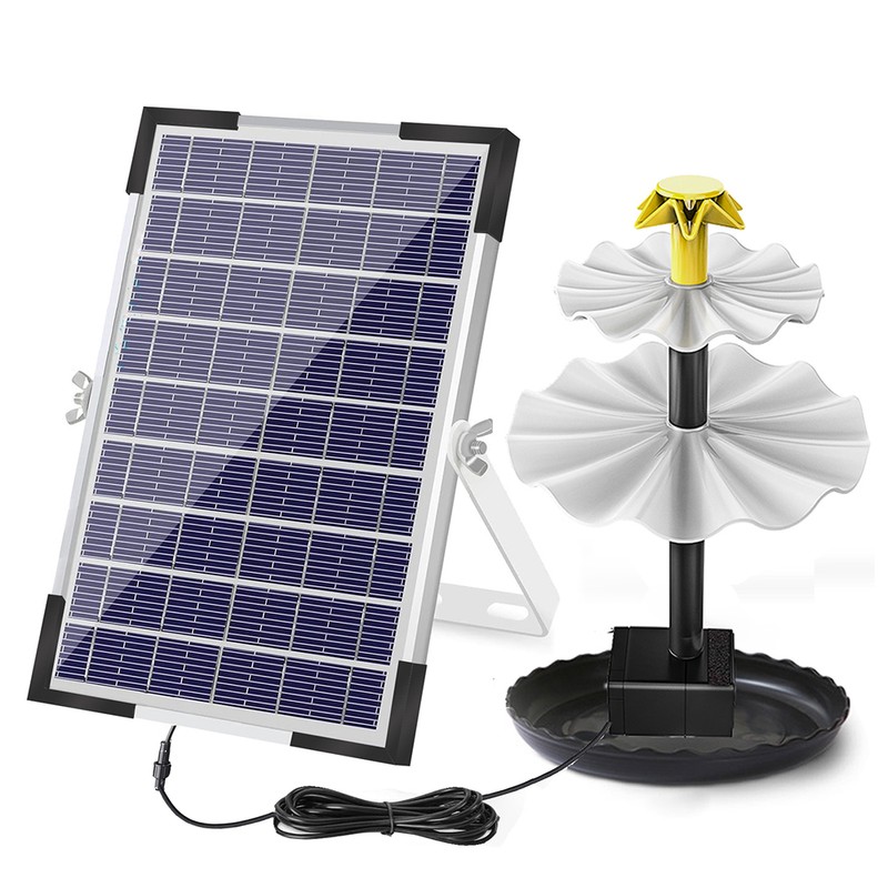 6W Solar Fountain Pump for Bird Bath with 9 Nozzles