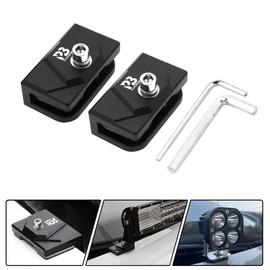 PLUSBEAM Ditch Light Brackets, 2PCS Hood Mount Light Brackets Universal Adjustable Aluminum Alloy Pillar Hood Led Work Light Pods Mount Bracket Kit for Truck SUV Cars, No Need Drilling