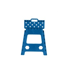 Superior Performance Folding Step Stool 15 Inch with Anti Slip Dots (Blue)