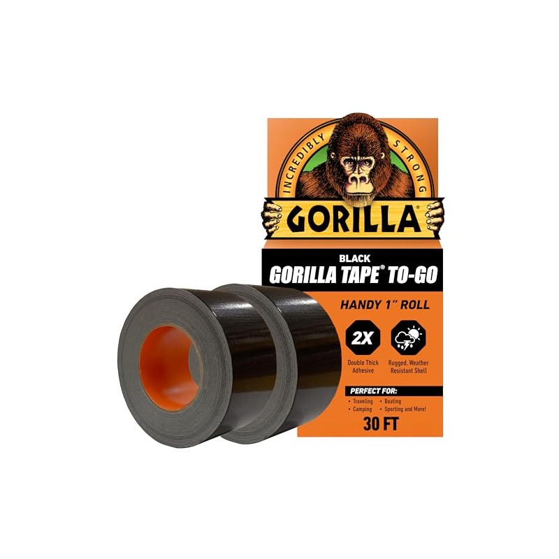 Gorila Cinta Americana To-Go, Paquete de 2, Negro