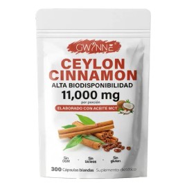 GWYNNE - Ceylon Cinnamon 300 Capsules 20:1 con Aceite MCT,alta biodisponibilad 11000mg - Top Quality