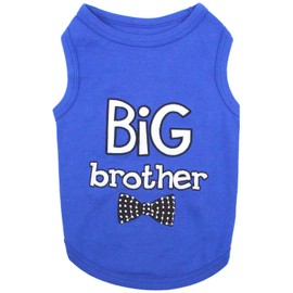 Parisian Pet Dog Cat Clothes Tee Shirts Big Brother T-Shirt, L