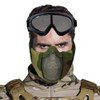 Yzpacc Airsoft Mask with Goggles, Foldable Half Face Airsoft Mesh