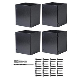 Post Base Protectors Stainless Steel, Range 3.3-6in Adjustable Column Protect Cover Guard for Wooden Mailbox Bracket, Protect Pavilion Deck and Fences