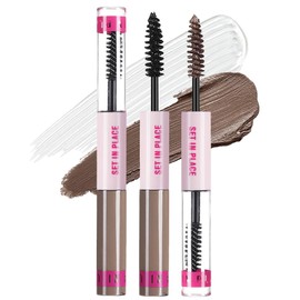 Double-Ended 2 IN 1 Eyebrow & Setting Gel, Brow Correcting Shaper,Quick-Drying Waterproof, Brush for Natural Definition,Smudge-Proof Finish (01#TAUPE-BROW+GLUE)