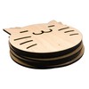 CHIC&CHARM Set of 8 Wooden Cat Coasters - Perfect Decoration
